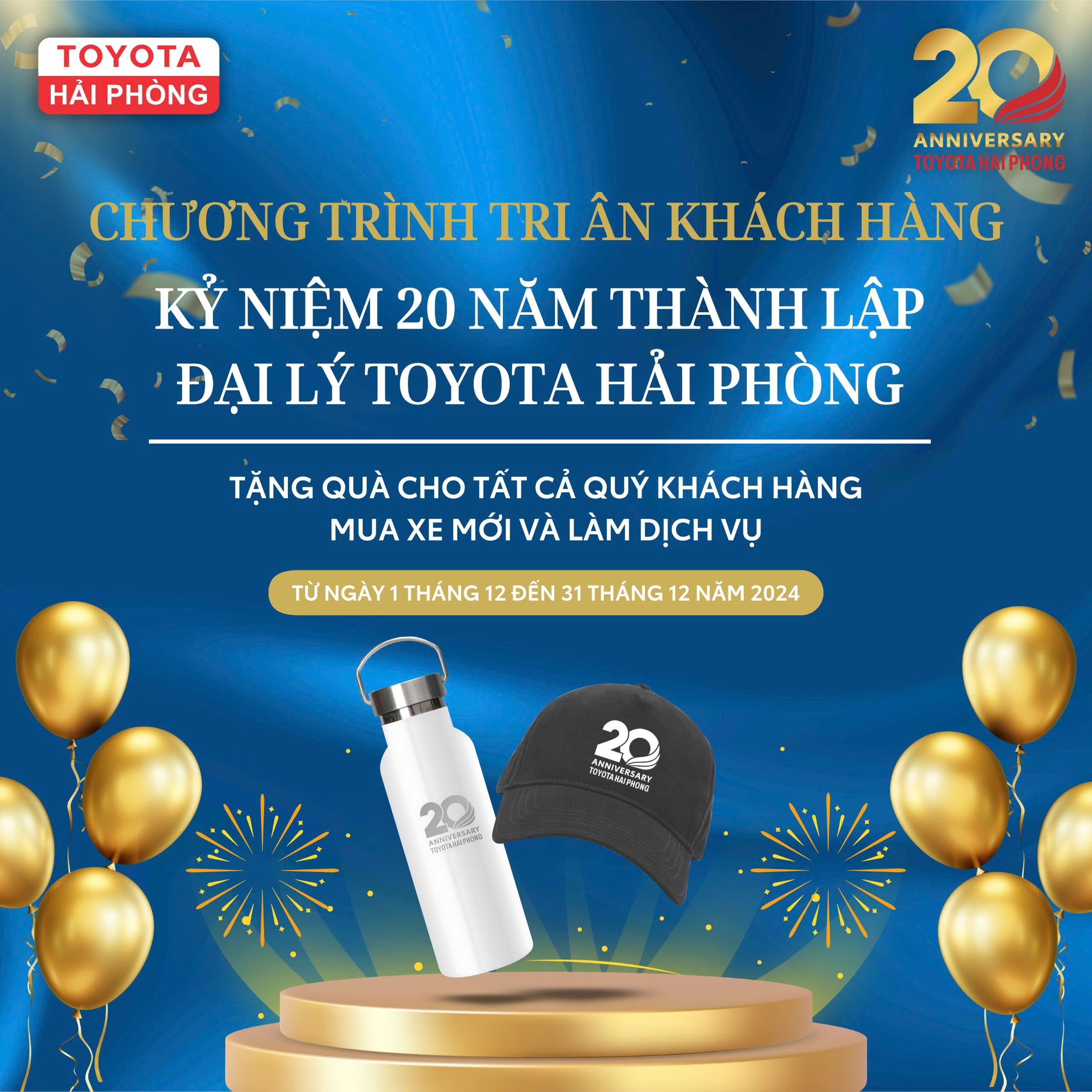  QUÀ TẶNG TRI ÂN 20 NĂM ĐỒNG HÀNH CÙNG TOYOTA HẢI PHÒNG