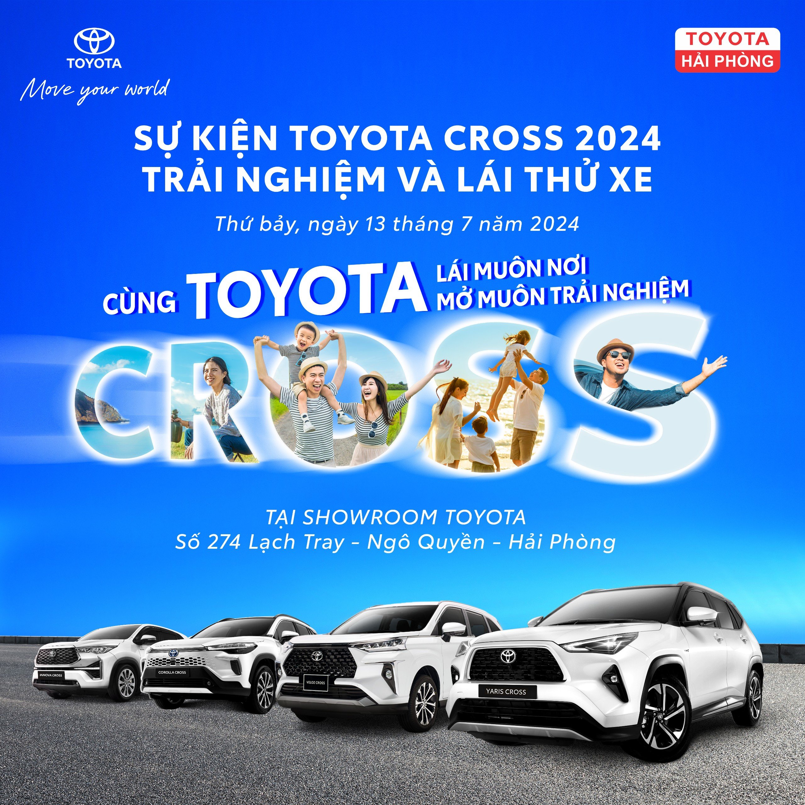 Sự kiện Toyota Cross 2024 - "Cùng 𝐓𝐎𝐘𝐎𝐓𝐀 lái muôn nơi, mở muôn 𝐓𝐫𝐚̉𝐢 𝐧𝐠𝐡𝐢𝐞̣̂𝐦"